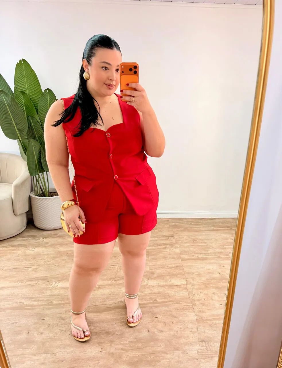 Conjunto de Alfaiataria com Colete e Short Estruturado Fernanda