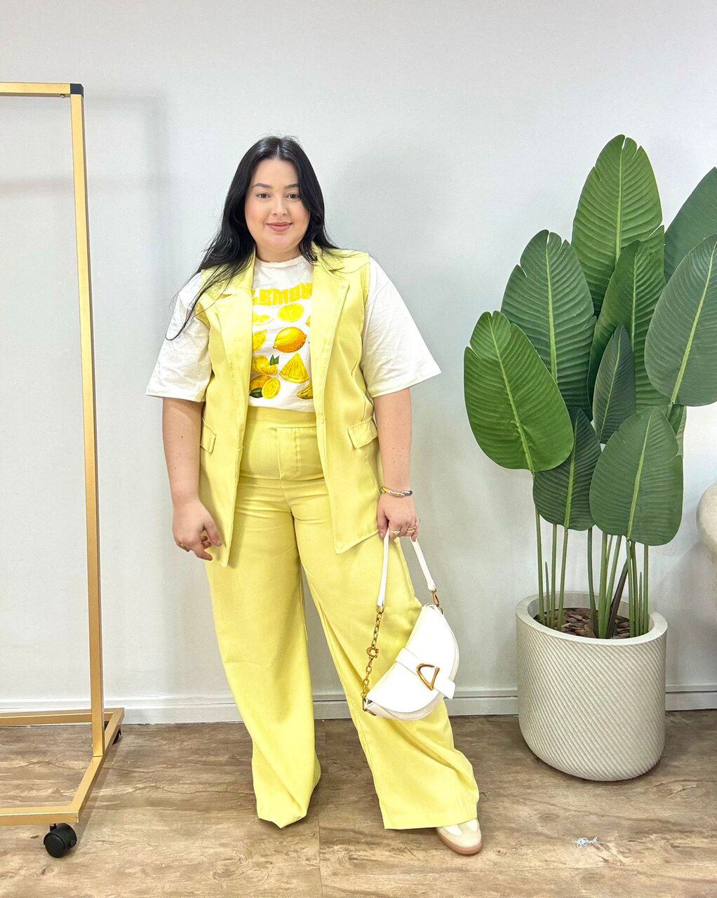 Conjunto com Colete e Calça de Cintura Alta Napoli