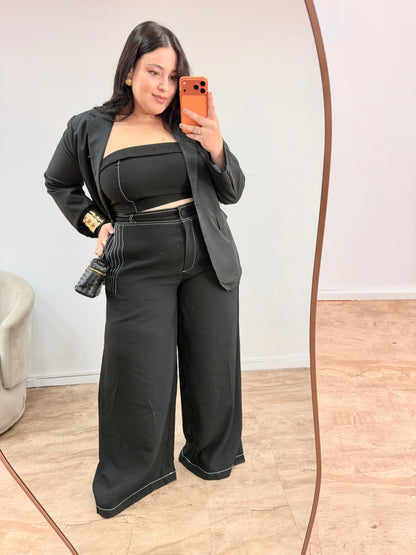 Conjunto Pantalona com Cropped em Marrant Ivy