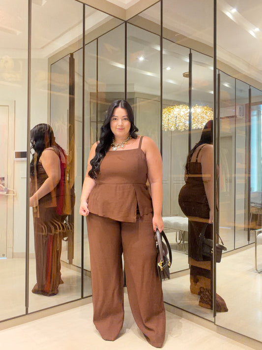 Conjunto com Blusa e Calça Pantalona em Marrant Laila