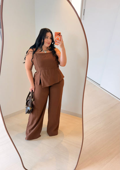 Conjunto com Blusa e Calça Pantalona em Marrant Laila