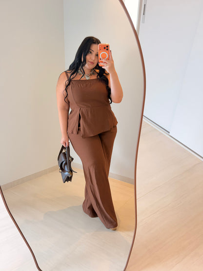 Conjunto com Blusa e Calça Pantalona em Marrant Laila