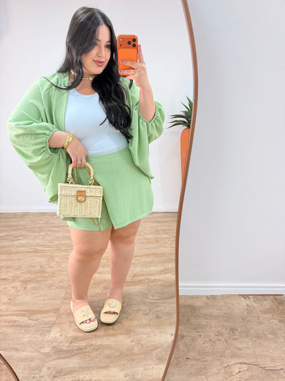 Conjunto Feminino em Tecido Duna com Blusa e Calça Mabel