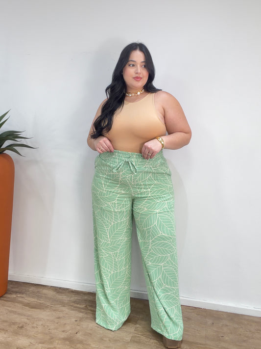 Calça Pantalona Feminina em Crepe Elegante Ruti Verde