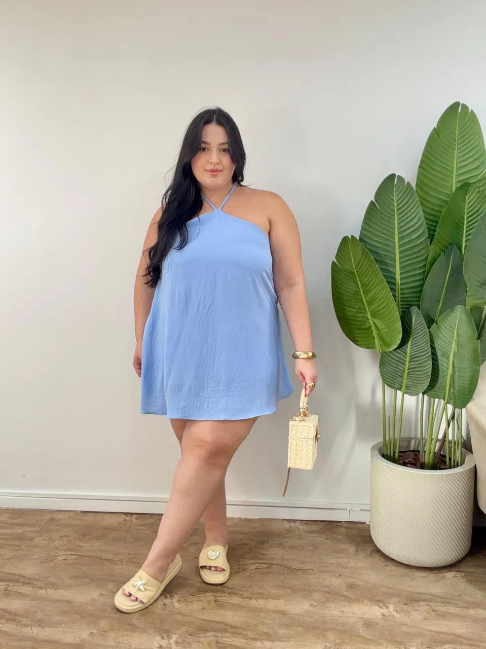 Vestido Curto com Amarração Maria Fernanda