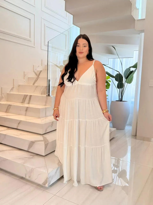 Vestido Longo de Alça em Viscolinho Sol